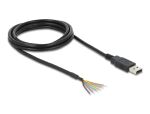 Delock USB 2.0 zu Seriell UART TTL (3,3 V) Konverter mit 6 offenen Kabelenden und 3,3 V Ausgangsspannung 1,8 m
