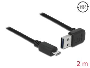 Delock Kabel EASY-USB 2.0 Typ-A Stecker gewinkelt oben / unten > USB 2.0 Typ Micro-B Stecker 2 m