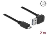 Delock Kabel EASY-USB 2.0 Typ-A Stecker gewinkelt oben / unten > USB 2.0 Typ Micro-B Stecker 2 m