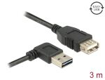 Delock Verlängerungskabel EASY-USB 2.0 Typ-A Stecker gewinkelt links / rechts > USB 2.0 Typ-A Buchse 3 m