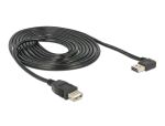 Delock Verlängerungskabel EASY-USB 2.0 Typ-A Stecker gewinkelt links / rechts > USB 2.0 Typ-A Buchse 3 m
