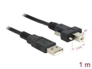 Delock Kabel USB 2.0 Typ A Stecker > USB 2.0 Typ B Stecker mit Schrauben 1 m