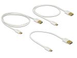Delock Daten- und Schnellladekabel USB 2.0 Typ-A Stecker > USB 2.0 Typ Micro-B Stecker 3 Stück Set weiß