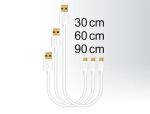 Delock Daten- und Schnellladekabel USB 2.0 Typ-A Stecker > USB 2.0 Typ Micro-B Stecker 3 Stück Set weiß