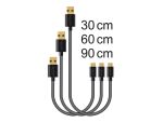 Delock Daten- und Schnellladekabel USB 2.0 Typ-A Stecker > USB 2.0 Typ Micro-B Stecker 3 Stück Set schwarz