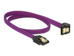 Delock SATA 6 Gb/s Kabel gerade auf unten gewinkelt 50 cm violett