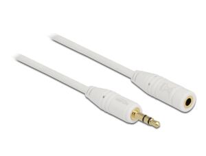 Delock Klinkenverlängerungskabel 3,5 mm 3 Pin Stecker > Buchse 1 m weiß