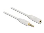 Delock Klinkenverlängerungskabel 3,5 mm 3 Pin Stecker > Buchse 1 m weiß