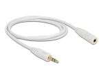 Delock Klinkenverlängerungskabel 3,5 mm 3 Pin Stecker > Buchse 1 m weiß