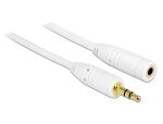 Delock Klinkenverlängerungskabel 3,5 mm 3 Pin Stecker > Buchse 3 m weiß