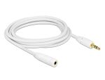 Delock Klinkenverlängerungskabel 3,5 mm 3 Pin Stecker > Buchse 3 m weiß