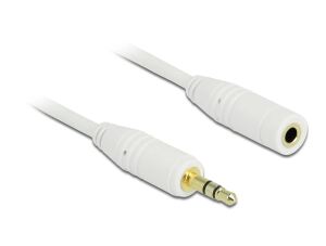 Delock Klinkenverlängerungskabel 3,5 mm 3 Pin Stecker > Buchse 5 m weiß