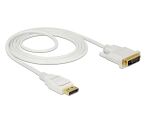 Delock Kabel DisplayPort 1.2 Stecker > DVI 24+1 Stecker Passiv 4K 30 Hz 2 m weiß