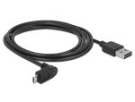 Delock Kabel EASY-USB 2.0 Typ-A Stecker > EASY-USB 2.0 Typ Micro-B Stecker gewinkelt oben / unten 2 m schwarz