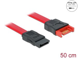 Delock SATA 6 Gb/s Verlängerungskabel 50 cm rot