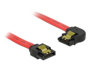 Delock SATA 6 Gb/s Kabel gerade auf links gewinkelt 20 cm rot