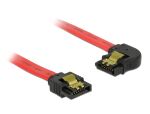 Delock SATA 6 Gb/s Kabel gerade auf links gewinkelt 20 cm rot