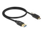 Delock USB 10 Gbps Kabel Typ-A Stecker zu USB Type-C™ Stecker mit Schraube oben 0,5 m