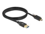 Delock USB 10 Gbps Kabel Typ-A Stecker zu USB Type-C™ Stecker mit Schraube oben 1,5 m