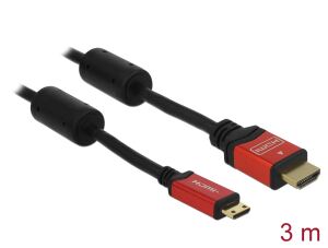 Delock Kabel High Speed HDMI mit Ethernet - HDMI A Stecker > HDMI Mini-C Stecker 4K 3 m