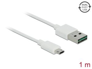 Delock Kabel EASY-USB 2.0 Typ-A Stecker > EASY-USB 2.0 Typ Micro-B Stecker 1 m weiß