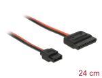 Delock Kabel Power SATA 15 Pin Buchse > Power Slim SATA 6 Pin Buchse (5 V) 24 cm