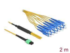 Delock LWL Kabel MPO Buchse zu 12 x SC Simplex Stecker, Singlemode, 9/125 µm, 2 m
