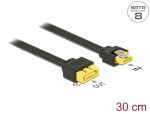 Delock Verlängerungskabel SATA 6 Gb/s Buchse > SATA Stecker Pin 8 Power mit Einrastfunktion 30 cm