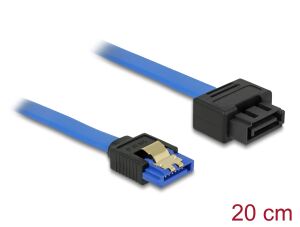 Delock Verlängerungskabel SATA 6 Gb/s Buchse gerade > SATA Stecker mit Einrastfunktion gerade 20 cm blau