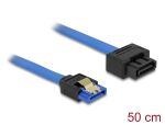 Delock Verlängerungskabel SATA 6 Gb/s Buchse gerade > SATA Stecker mit Einrastfunktion gerade 50 cm blau