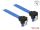Delock Kabel SATA 6 Gb/s Buchse unten gewinkelt > SATA Buchse unten gewinkelt 10 cm blau mit Goldclips
