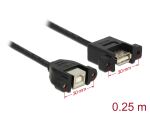 Delock Kabel USB 2.0 Typ-B Buchse zum Einbau > USB 2.0 Typ-A Buchse zum Einbau 25 cm