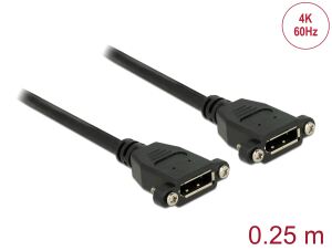Delock Kabel DisplayPort 1.2 Buchse > DisplayPort Buchse zum Einbau 4K 60 Hz 0,25 m