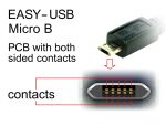 Delock Kabel EASY-USB 2.0 Typ-A Stecker gewinkelt links / rechts > EASY-USB 2.0 Typ Micro-B Stecker schwarz 1 m
