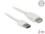 Delock Verlängerungskabel EASY-USB 2.0 Typ-A Stecker > USB 2.0 Typ-A Buchse weiß 2 m
