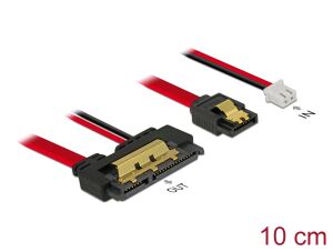 Delock Kabel SATA 6 Gb/s 7 Pin Buchse + 2 Pin Strom Buchse > SATA 22 Pin Buchse gerade (5 V) Metall 10 cm
