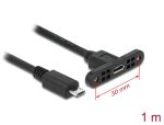 Delock Kabel USB 2.0 Micro-B Buchse zum Einbau > USB 2.0 Micro-B Stecker 1 m