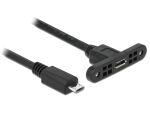 Delock Kabel USB 2.0 Micro-B Buchse zum Einbau > USB 2.0 Micro-B Stecker 1 m