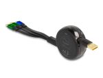 Delock USB Aufrollladekabel 3 in 1 Typ-A zu Micro USB / 2 x USB Type-C™ mit Schnellladefunktion schwarz