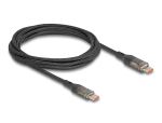 Delock USB 2.0 Daten- und Schnellladekabel USB Type-C™ Stecker zu Stecker PD 3.0 100 W mit Leistungsanzeige transparent 2 m