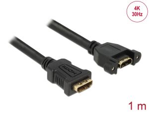 Delock Kabel HDMI-A Buchse > HDMI-A Buchse zum Einbau 4K 30 Hz 1 m