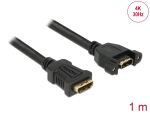 Delock Kabel HDMI-A Buchse > HDMI-A Buchse zum Einbau 4K 30 Hz 1 m