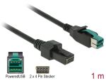 Delock PoweredUSB Kabel Stecker 12 V > 2 x 4 Pin Stecker 1 m für POS Drucker und Terminals