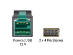 Delock PoweredUSB Kabel Stecker 12 V > 2 x 4 Pin Stecker 1 m für POS Drucker und Terminals