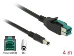 Delock PoweredUSB Kabel Stecker 12 V > DC 5,5 x 2,1 mm Stecker 4 m für POS Drucker und Terminals