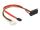Delock Kabel SATA 6 Gb/s 7 Pin Buchse + Molex 4 Pin Strom Stecker > SATA 22 Pin Buchse oben gewinkelt Metall 30 cm