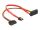 Delock Kabel SATA 6 Gb/s 7 Pin Buchse + SATA 15 Pin Strom Stecker > SATA 22 Pin Buchse oben gewinkelt Metall 30 cm