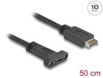 Delock USB 10 Gbps Kabel USB Typ-E Key A 20 Pin Stecker zu USB Type-C™ Buchse zum Einbau 50 cm