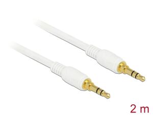 Delock Klinkenkabel 3,5 mm 3 Pin Stecker > Stecker 2 m weiß