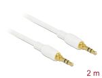 Delock Klinkenkabel 3,5 mm 3 Pin Stecker > Stecker 2 m weiß